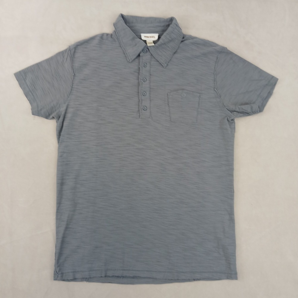 Diesel Large Mens Polo Shirt 20x26 Fits A Small Ribbed Stretch Modern
